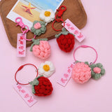 Fruit Keychain Simulation Strawberry Cherry Pear Key Ring Women Jewelry