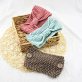 Knitted Cross Headband for Women with Mask Holder