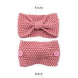 Knitted Cross Headband for Women with Mask Holder