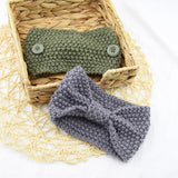 Knitted Cross Headband for Women with Mask Holder