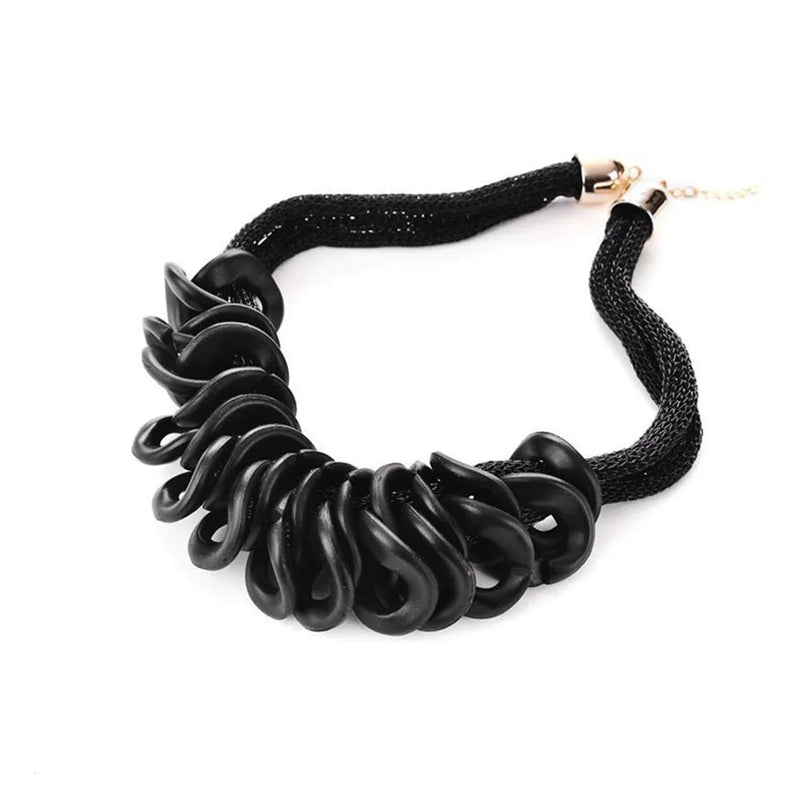 Resin Knitting Necklace Girls Charm Women's Sweater Necklace