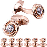 Crystal Knot Cufflinks and Studs Set for Men