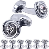 Crystal Knot Cufflinks and Studs Set for Men