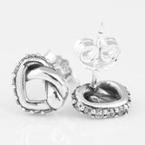 925 Silver Knotted Hearts Earrings Emotional Bonds Jewelry