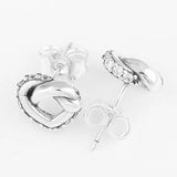 925 Silver Knotted Hearts Earrings Emotional Bonds Jewelry