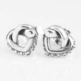 925 Silver Knotted Hearts Earrings Emotional Bonds Jewelry