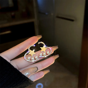 Korea Love Star Pearl Earrings Female Temperament Niche Sense Ear Studs