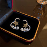 Korea Love Star Pearl Earrings Female Temperament Niche Sense Ear Studs