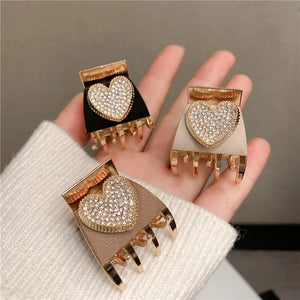 Korea Heart Rhinestone Hair Clip Claws for Woman Hair