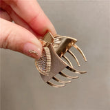 Korea Heart Rhinestone Hair Clip Claws for Woman Hair