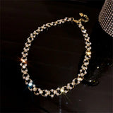 Korea Personality Necklace Rhinestone Pearl Party Jewelry