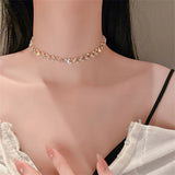 Korea Personality Necklace Rhinestone Pearl Party Jewelry