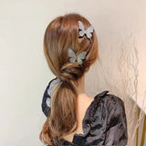 Korea Rhinestone Butterfly Hair Clips Glitter Hair Jewelry for Women