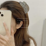 Korea Orange Yellow Cat Acrylic Hair Claw for Women Girls