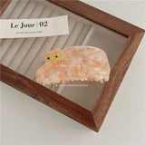 Korea Orange Yellow Cat Acrylic Hair Claw for Women Girls