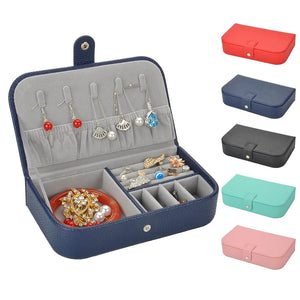 Korea Style Jewelry Box Leather Display Earring Ring Necklace Storage