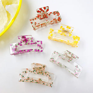 Korea Summer Fruit Print Acrylic Hair Clip Claw for Women
