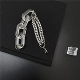 Clear Acrylic Stainless Steel Bracelet Punk Chunky Cuban Thick Chain for Women