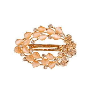 Amethyst Hollow Flower Hairpin Rhinestone Top Clip Women's Hairpiece