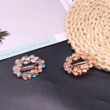 Amethyst Hollow Flower Hairpin Rhinestone Top Clip Women's Hairpiece
