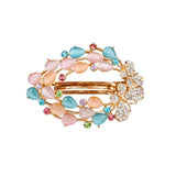 Amethyst Hollow Flower Hairpin Rhinestone Top Clip Women's Hairpiece