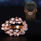 Amethyst Hollow Flower Hairpin Rhinestone Top Clip Women's Hairpiece
