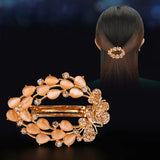 Amethyst Hollow Flower Hairpin Rhinestone Top Clip Women's Hairpiece