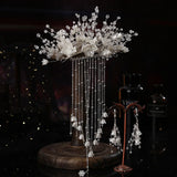 Crystal Flower Tassel Hair Comb Earring Set Bridal Headwear Wedding Accessories