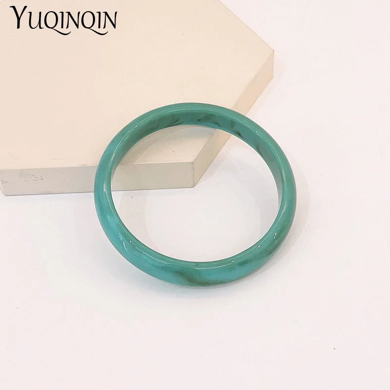 Colorful Thin Bracelets Resin Acrylic Geometric Bangles Women Party Jewelry