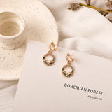 Crystal Flower Tassel Long Clip-On Earrings for Women