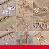Crystal Flower Tassel Long Clip-On Earrings for Women