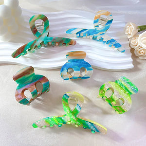 Geometric Magic Green Hair Clip Claw for Women