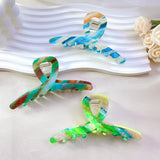 Geometric Magic Green Hair Clip Claw for Women