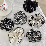 Ruffled Flower Dotted Ponytail Holder Hair Tie Elastic Hair Scrunchies