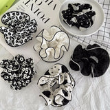 Ruffled Flower Dotted Ponytail Holder Hair Tie Elastic Hair Scrunchies