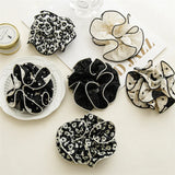 Ruffled Flower Dotted Ponytail Holder Hair Tie Elastic Hair Scrunchies