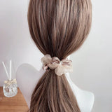 Organza Hair Scrunchies Heart Bowknot Elastic Hair Band