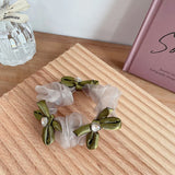Organza Hair Scrunchies Heart Bowknot Elastic Hair Band