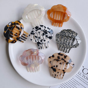 Geometric Acrylic Hair Clip Hair Claws Beige Brown Hair Accessories