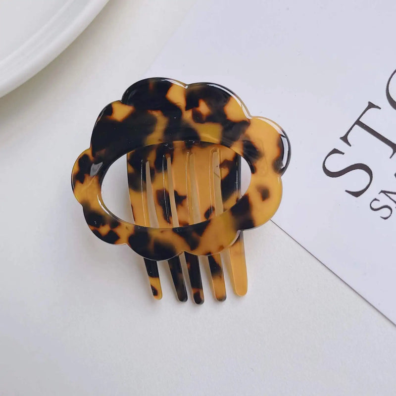 Geometric Acrylic Hair Clip Hair Claws Beige Brown Hair Accessories