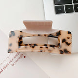 Two-color Splicing Square Hair Clip Hollow Shark Clip