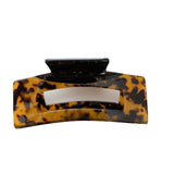Two-color Splicing Square Hair Clip Hollow Shark Clip