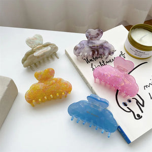 Love Heart Clouds Hand Plate Hair Clip Marbling Acetate Shark Clip