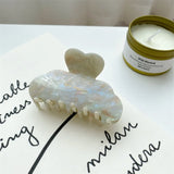 Love Heart Clouds Hand Plate Hair Clip Marbling Acetate Shark Clip