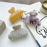 Love Heart Clouds Hand Plate Hair Clip Marbling Acetate Shark Clip