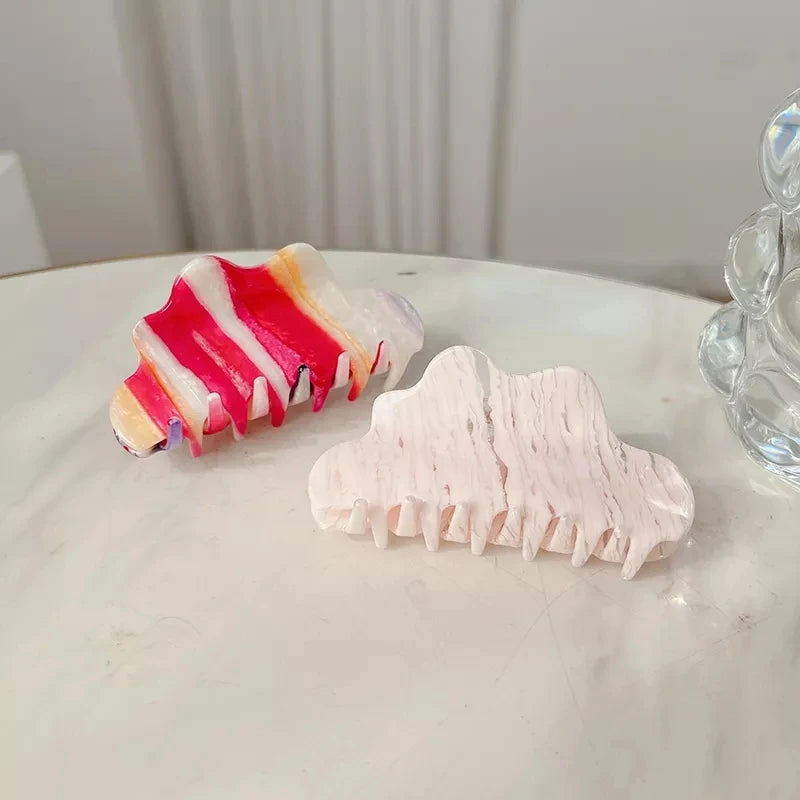 8.8cm Clouds Shape Pearlescent Large Hair Claw Clip