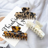 Retro Leopard Print Hair Clip Claw Acetic Acid Shark Clip