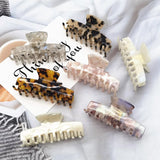 Retro Leopard Print Hair Clip Claw Acetic Acid Shark Clip