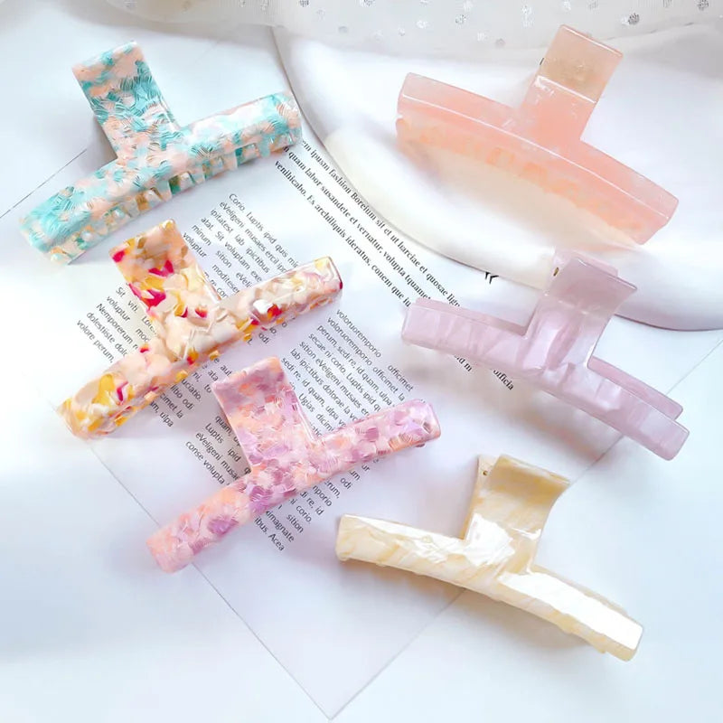 Colorful T Word Hair Clip Claw for Women Girls