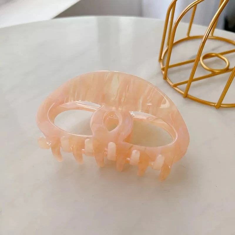 9.7cm Geometric Marbling Hair Claw Female Acetic Acid Clip